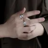 Кольца кластера, 3 шт., винтажный полый комплект для женщин, металлическое серебряное кольцо геометрической формы спирали, модные ювелирные изделия