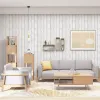 Klassisches weißes graues Holzpapier selbstklebender abnehmbares Holzschale und Stick Tapete Dekorative Stock für Wohnzimmerdekoration