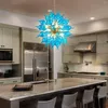 Ljuskronor modern sputnik vit glas tak vardagsrum villa hemmamänger loft hängande lampor inomhusbelysning