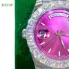 Icecap jóias venda quente moissanite luxo moda homem marca moldura relógio mecânico fábrica atacado bling diamante relógio