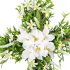 Decorative Flowers Easter Cross Lily Wreath Hanging Decoration Artificial Flower Spring For Farmhouse Home Decor Versatile Accessory