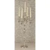 Candelabros cónicos hechos a mano de aluminio plateado con 5 soportes, hechos de base resistente en estilo tradicional, accesorios de decoración del hogar