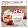 Engångskoppar sugrör 20 uppsättningar glitter dessert bageri tillbehör plastskedar pudding leverans mousse glass med servering