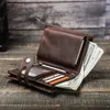 男性向けの連絡先の本革のエアタグウォレットrfidアルミニウムカードホルダーメタルウォレットzip coin purse mey clip men's wallets 96yy＃