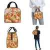 Tortilla Pizza Sac à lunch isolé Sac isotherme Repas Ctainer Funny Food Boîte à lunch portable Fourre-tout Sacs à main alimentaires Bureau extérieur J4uY #