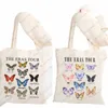 the Eras Tour Butterfly Print Canvas Hand Lage Stylish Taylor Merch Shoulder Bag Canvas Tote Bag Reusable Shop Bag g5jo#