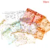 50pcs/lot Jewelry Tulle Drawstring Bag Organza Bag Jewelry Packaging Display & Jewelry Pouches Wedding Gift D8k4#