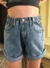 Shorts pour femmes Street Wear taille haute jambe large Denim pour femmes 2024 Jean été style coréen