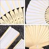 Decorative Figurines 8 Folding Hand Fans White Japanese Handheld Paper Folded Wall Fan For Craft And Painting Blank DIY