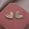 Boucles d'oreilles Design sud-coréen, bijoux à la mode plaqué or 16 carats, Zircon de luxe, amour, accessoires de travail quotidiens élégants pour femmes