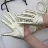 Ladies Patent Leather Gloves Half Palm Sheepskin Gloves ColorFashion Stage Gloves Women's Motorcycle Gloves Suede Gloves