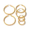 Creolen Chic Twist Exaggerate Big Circle Huggie für Frauen Mädchen Goldfarbe Edelstahl Ohrschnalle Hochzeit Schmuck Geschenk