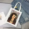 Lana del Rey Singer fans Kvinnor Canvas Shoulder Bag Canvas Tote Eco Just For Life Shop Bag Canvas Tote Bag Handväska Daglig användning V8TN#