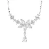 Chinese Brand Pure Silver Luxury Zircon Water Droplet Necklace for Women with Delicate and Luxurious V-neck Wear, Elegant Collarbone Chain Provides Free Gift Box