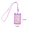 Carto Bear Card Holder Bank Identity Bus ID -Kartenhülle mit einziehbarer Reel Lanyard Plastik Silice Kreditabdeckung G1JV#