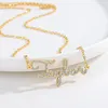 Qitian personnalisé nom collier CZ cristal nom chaîne glacé zircone colliers personnalisé collier bijoux pour femmes cadeau 240323