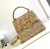 High quality designer bag women handbag high quality crossbody bag Genuine Leather sequin bags trendy letter pattern straddle shoulder bag free shipping