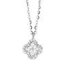 Collier de trèfle chanceux en argent sterling avec diamants pour femmes, à la mode 2024 Nouvelle chaîne de colliers populaires de haute qualité