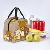 rilakkuma Design Insulated Lunch Bag for Outdoor Picnic Carto Characters Waterproof Cooler Thermal Bento Box Women Children 21GL#