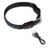 Dog Collars ABHU LED Light Collar For Dogs Rechargeable Luminous 7 Colour Changing