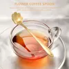 Kaffescoops 8st Flower Spoon Teskoon Set rostfritt stål efterrätt socker för bordsartikat kök café eller bar