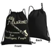Clarinete baixo para sacos de cordão inteligente saco de ginásio escola mochila estilo esportivo saco de esporte escolar m433 #