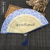 Dekorative Figuren 10pcs blau-weiße Porzellan Nocel Bambus Pocket Fans elegante Handversorgungen Schönheit Home Dekoration