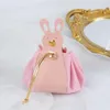 pu Leather Veet Drawstring Bag Large Capacity Korean Style Carto Rabbit Ear Handbag Storage Bag Wrist Bag Festive Sugar D6JR#