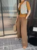 Pantalon Femme Satin Y2K Femme Vêtements Printemps Été 2024 Style coréen Luxe Mode Vintage Taille Haute Jambe Large Pantalon Gothique Long