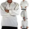Uomini camicia vintage per uomini camicia pullover camicia del rinascimento medievale camicia per maniche lunghe allaccia