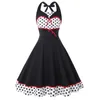 Casual Dresses Halter Polka Dot Women Party Dress 2024 50s 60s Retro Vintage Woman kläder Elegant ärmlös pinup rockabilly mantel