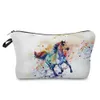 Sacs de maquillage d'impression de cheval coloré pour les femmes trousse de toilette spacieuse mini voyage pochette pratique anniversaire modèle personnalisé sacs de cosmétiques Y5a0 #