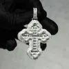 Designer Hot Selling Hip Hop Christmas Gift Hiphop Iced Out Baguette Round VVS Moissanite Cross Hanger en Chain Necklace for Men Sieraden