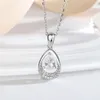 Chinese Brand Pure Silver Zircon Water Droplet Necklace for Women with Summer Temperament, Light Luxury Style, Niche Collarbone Chain, 2024 New Small and Fresh