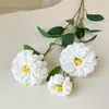 Fleurs décoratives 3 têtes artificielles souci chrysanthème soie pivoine fleur branche table de noël vase décor à la maison mariage mariée bouquet