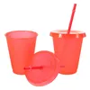 Gobelets jetables pailles 2 pièces couvercles en plastique couvercle de paille bouteilles d'eau en vrac tasses à café gobelets voyage