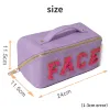 Candy Color Women's Cosmetic Sacs Coller Lettres Portables Sac de maquillage portable Sac à main de grande capacité Boîte de rangement Femelle Box 374G #