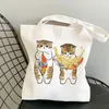 Kawaii Cats Carto Manga Shopper Сумки сумочки Canvas для плеча мешков женщины магазин сумки высокая емкость сумки для пляжа k4h1##