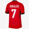 2024 Jerseys de futebol de Portugusa Portugal Ruben Ronaldo Joao Portugieser 23 24 25 Camisa de futebol portuguesa Homens Kit Kids Desenam o time da Copa do Mundo Portugals Tops Tailândia