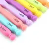 8Pcs/Set Aluminum Crochet Hook Knitting Needles Kit Multicolor Soft Handle Sweater Scarf Sewing Needles Knitting Tools