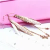 Dangle Earrings Purple Gold Women's Personalized Tassel Colored Earhook 585 Russian Plated 14K Rose Fashion Trend