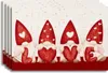 Tapis de Table LOVE Valentines Gnome, napperons pour salle à manger, 12x18 pouces, ensemble de 4 décorations, fête intérieure et extérieure