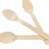 Cuillères 100 pièces cuillère en bois jetable bois crème glacée vaisselle cuisine ustensile de cuisine outils soupe cuillère à café