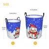 Sacos de lavanderia Natal boneco de neve cesta dobrável ano gnome brinquedo roupas cesto de armazenamento para crianças berçário