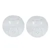 Candle Holders 2Pcs Clear Glass Tea Light Transparent Round Wedding Centerpieces Dia. 4.7inch For Home Decoration Accessories