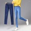 Jeans pour femmes Hiver Épaissir Peluche Velours Doublé Femmes Chaud Slim Crayon Denim Pantalon Skinny Pantalones Taille Haute Pantalon Surdimensionné38