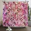 Rideaux de douche Fleurs en fleurs européennes Rideau de style rural Décoration de la maison 180x200cm Tissu imperméable Salle de bain avec crochets