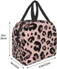 Lunchväska för kvinnor Leopardtryck Cheetah Pink Isolated Lunch Box Cooler Tote for Adult Kids Work Office School Picknick Återanvändbar G3JB#