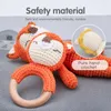 2pc / set bébé hochets Crochet peluche lapin poupée hochet jouet anneau en bois bébé dentition rongeur bébé Gym Mobile né jouet éducatif 240327