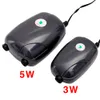 Aquarium Air Pump Fish Tank Mini Compressor Single Double Outlet med kontrollventilrör Aquatic Accessories 220V 3W 5W